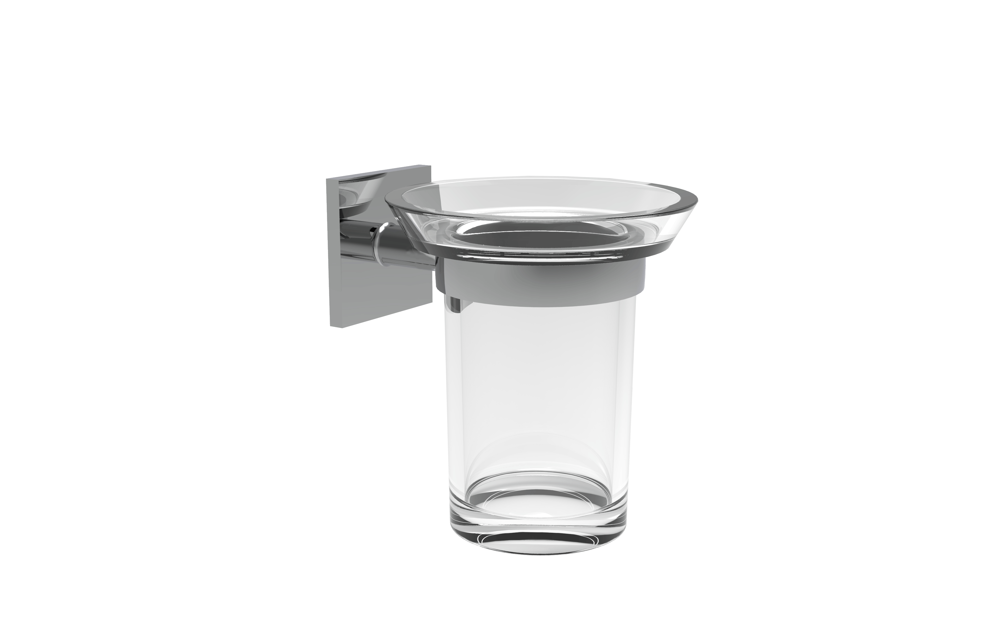 SQ 02   Porta   Bicchiere a Muro  Cromo IBB   Accessori da Bagno