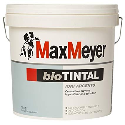 BIO TINTAL 10Lt. Pittura Murale  Antibatterica Superlavabile  Antimuffa  con IONI  d'ARGENTO      Max-Meyer