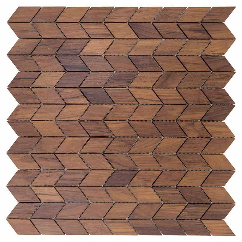 Wooden slim BOLT TEAK   Mosaico 30x30   STON Mosaici